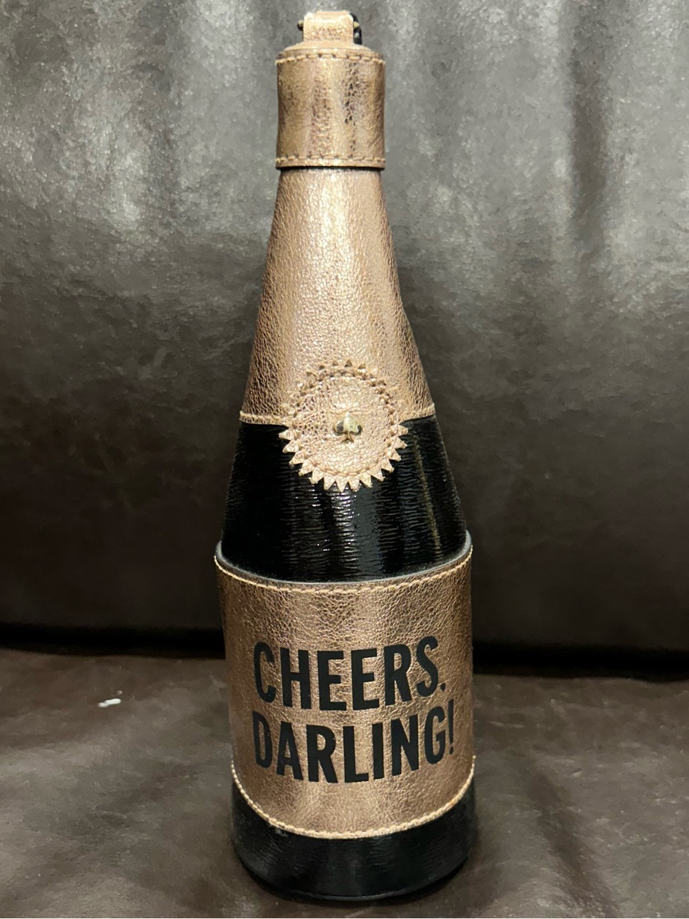 Kate Spade New York "Cheers Darling" Champagne Bottle Wristlet Clutch Rose Gold